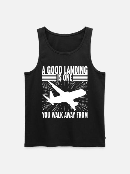 Pilot Flugzeug - Männer Premium Bio Tank Top - Schwarz