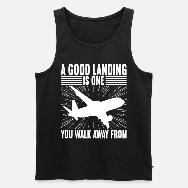 Pilot Flugzeug - Männer Premium Bio Tank Top - Schwarz