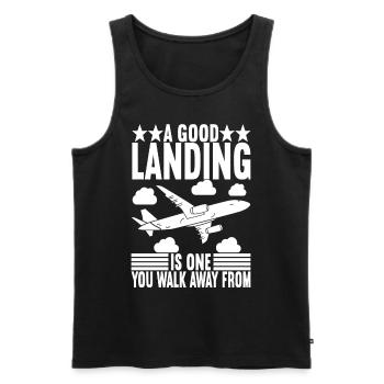 Pilot Flugzeug - Männer Premium Bio Tank Top - Schwarz - Vorne - Michal (187cm)