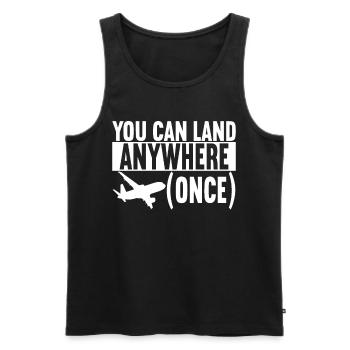 Pilot Flugzeug - Männer Premium Bio Tank Top - Schwarz - Vorne - Michal (187cm)
