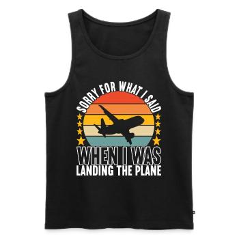 Pilot Flugzeug - Männer Premium Bio Tank Top - Schwarz - Vorne - Michal (187cm)