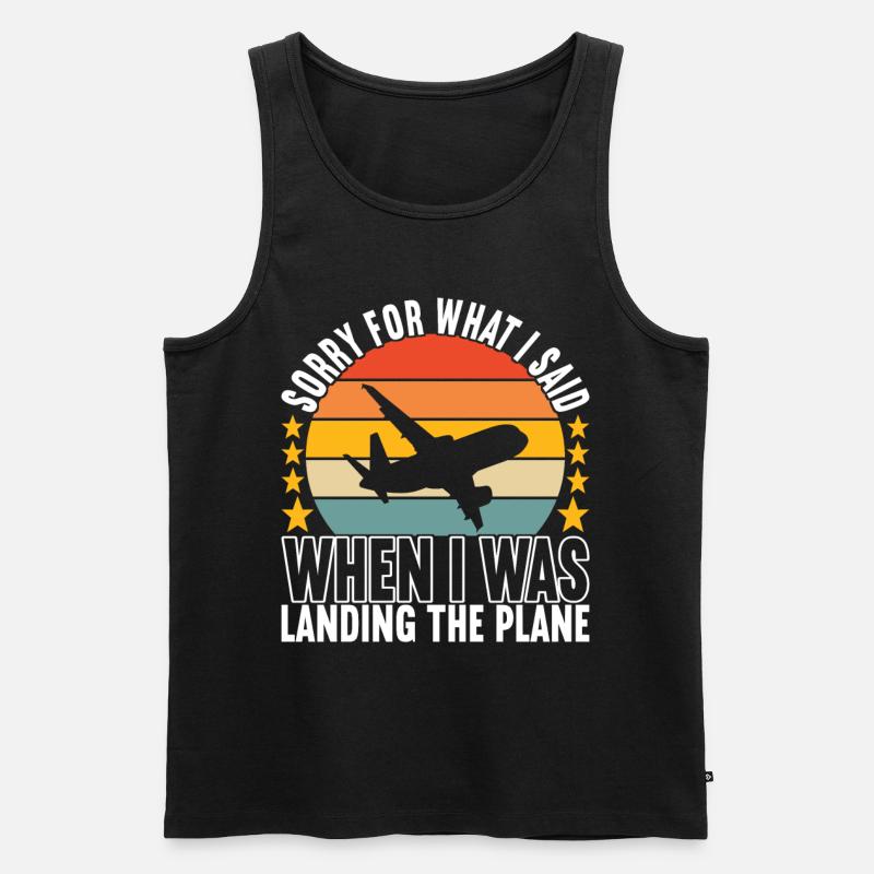 Pilot Flugzeug - Männer Premium Bio Tank Top - Schwarz