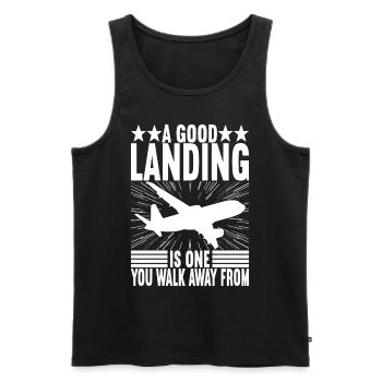 Pilot Flugzeug - Männer Premium Bio Tank Top - Schwarz - Vorne - Michal (187cm)