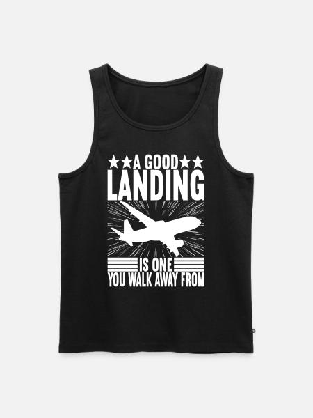 Pilot Flugzeug - Männer Premium Bio Tank Top - Schwarz