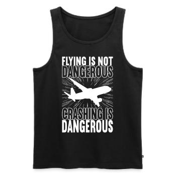 Pilot Flugzeug - Männer Premium Bio Tank Top - Schwarz - Vorne - Michal (187cm)