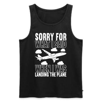 Pilot Flugzeug - Männer Premium Bio Tank Top - Schwarz - Vorne - Michal (187cm)