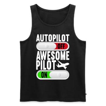Pilot Flugzeug - Männer Premium Bio Tank Top - Schwarz - Vorne - Michal (187cm)