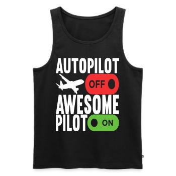 Pilot Flugzeug - Männer Premium Bio Tank Top - Schwarz - Vorne - Michal (187cm)