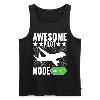 Pilot Flugzeug - Männer Premium Bio Tank Top - Schwarz - Vorne - Michal (187cm)
