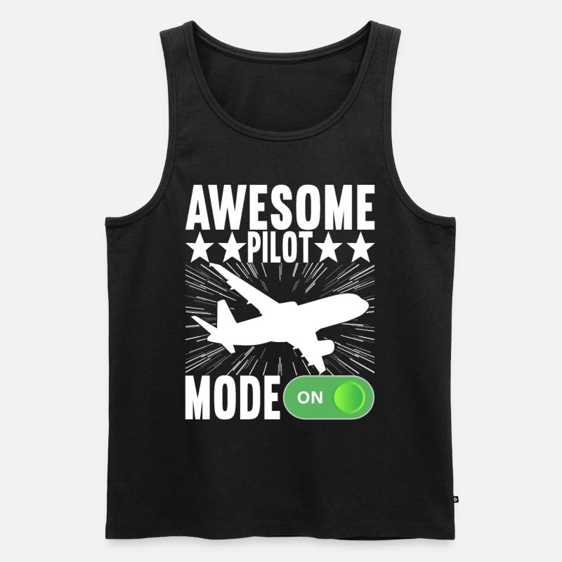 Pilot Flugzeug - Männer Premium Bio Tank Top - Schwarz