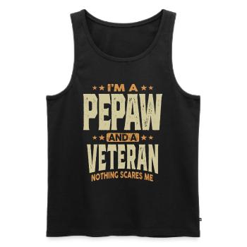 I'm a Pepaw and a Veteran Nothing Scares Me - Men's Premium Organic Tank Top - black - Front - Michal (187cm)