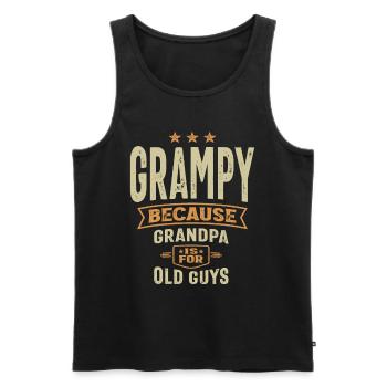 Grampy Because Grandpa Is For Old Guys - Grandpa - Men's Premium Organic Tank Top - black - Front - AI Model Male 178 light (178cm)
