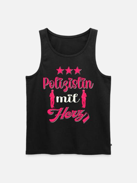 Polizistin Polizeibeamtin Polizei - Männer Premium Bio Tank Top - Schwarz