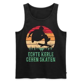 Skateboarder Skateboarding Skaten Skater - Männer Premium Bio Tank Top - Schwarz - Vorne - Michal (187cm)