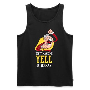 Ne me forcez pas à crier la voix allemande - Débardeur bio Premium Homme - noir - Devant - Michal (187cm)
