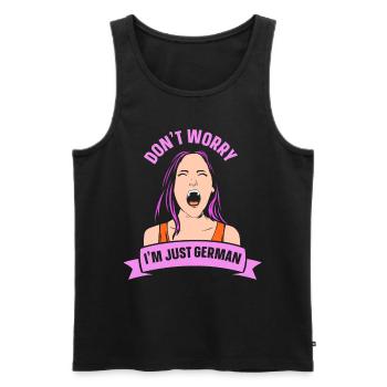 Keine Sorge Ich Bin Nur Deutscher Stimme Deutsch - Männer Premium Bio Tank Top - Schwarz - Vorne - Michal (187cm)