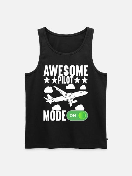Pilot Flugzeug - Männer Premium Bio Tank Top - Schwarz