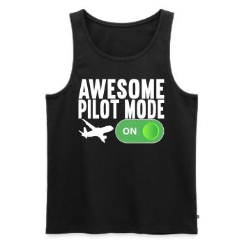 Pilot Flugzeug - Männer Premium Bio Tank Top - Schwarz - Vorne - Michal (187cm)