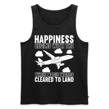 Pilot Flugzeug - Männer Premium Bio Tank Top - Schwarz - Vorne - Michal (187cm)