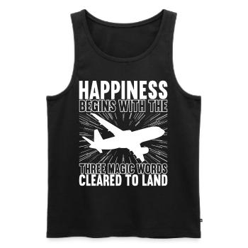 Pilot Flugzeug - Männer Premium Bio Tank Top - Schwarz - Vorne - Michal (187cm)