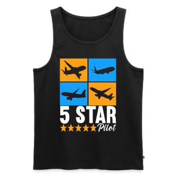 Pilot Flugzeug - Männer Premium Bio Tank Top - Schwarz - Vorne - Michal (187cm)