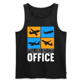 Pilot Flugzeug - Männer Premium Bio Tank Top - Schwarz - Vorne - Michal (187cm)