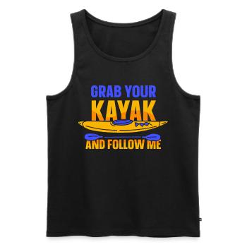 Prenez votre kayak et suivez-moi kayak kayak - Débardeur bio Premium Homme - noir - Devant - Michal (187cm)