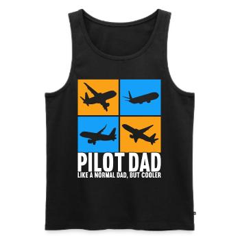 Pilot Flugzeug - Männer Premium Bio Tank Top - Schwarz - Vorne - Michal (187cm)