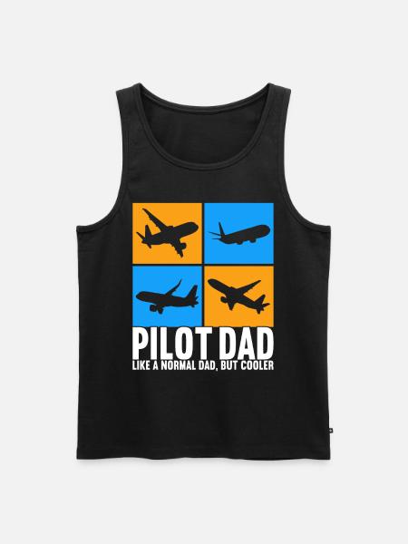 Pilot Flugzeug - Männer Premium Bio Tank Top - Schwarz