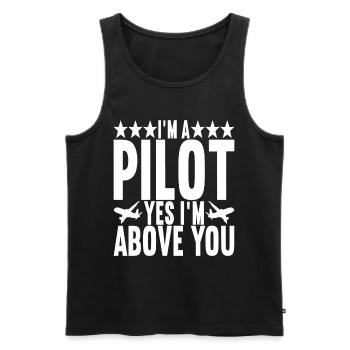 Pilot Flugzeug - Männer Premium Bio Tank Top - Schwarz - Vorne - Michal (187cm)