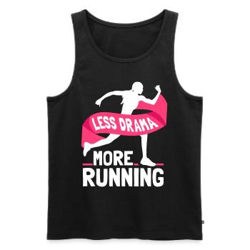 Weniger Drama Mehr Laufen Joggen Läufer Jogger - Männer Premium Bio Tank Top - Schwarz - Vorne - Michal (187cm)