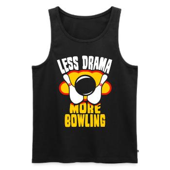 Moins de drame Plus de dictons de quilles motivation - Débardeur bio Premium Homme - noir - Devant - AI Model Male 178 light (178cm)