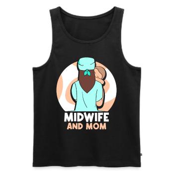 Sage-femme et mère Profession de sage-femme Obstétrique - Débardeur bio Premium Homme - noir - Devant - Michal (187cm)