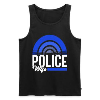 Policier - Débardeur bio Premium Homme - noir - Devant - AI Model Male 178 light (178cm)