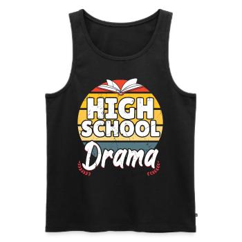 High School Drama Vintage Distressed - Men's Premium Organic Tank Top - black - Front - AI Model Male 178 light (178cm)