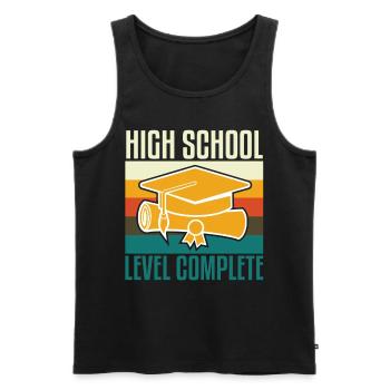 High School Level Complete Gamer - Men's Premium Organic Tank Top - black - Front - AI Model Male 178 light (178cm)