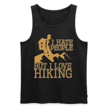 I Hate People But I Love Hiking - Men's Premium Organic Tank Top - black - Front - Michal (187cm)