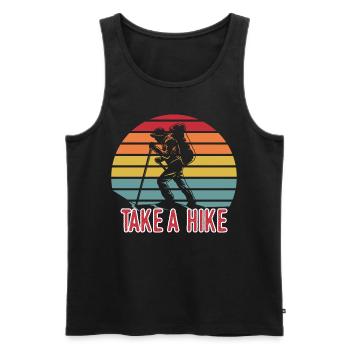 Take A Hike Vintage - Men's Premium Organic Tank Top - black - Front - Michal (187cm)