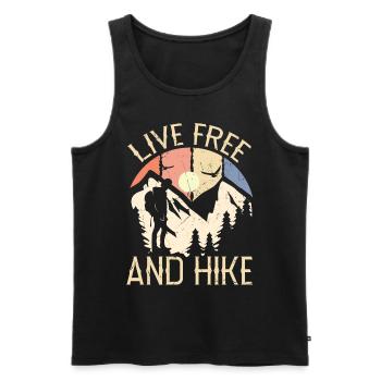 Live Free And Hike Vintage Distressed - Men's Premium Organic Tank Top - black - Front - Michal (187cm)