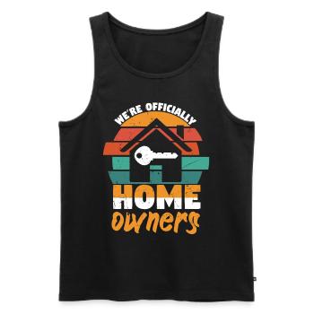 Home Owners Vintage Distressed Key - Men's Premium Organic Tank Top - black - Front - Michal (187cm)