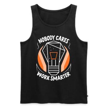 Niemand Interessiert Es Arbeite Klüger Motivation - Männer Premium Bio Tank Top - Schwarz - Vorne - Michal (187cm)