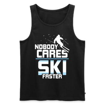 Personne ne se soucie de skier plus vite - Débardeur bio Premium Homme - noir - Devant - Michal (187cm)