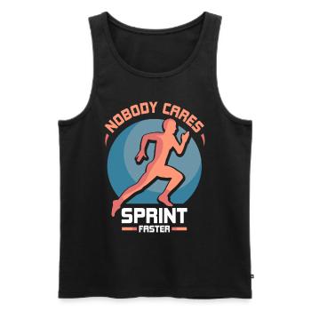 Nobody cares Sprint faster sprint - Men's Premium Organic Tank Top - black - Front - AI Model Male 178 light (178cm)