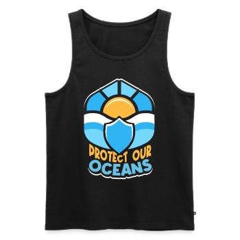Protects our oceans Sea Ocean Protection Lake - Men's Premium Organic Tank Top - black - Front - Michal (187cm)