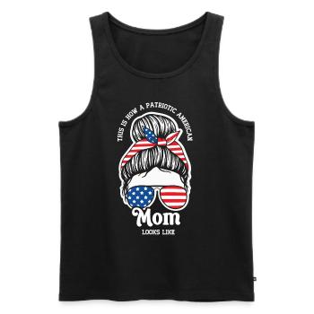 Voici à quoi ressemble une mère américaine patriotique aux États-Unis - Débardeur bio Premium Homme - noir - Devant - Michal (187cm)