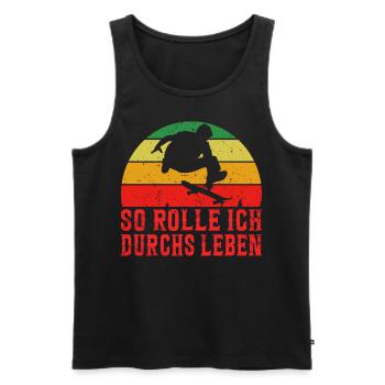 Skateboarder Skateboarding Skaten Skater - Männer Premium Bio Tank Top - Schwarz - Vorne - Michal (187cm)