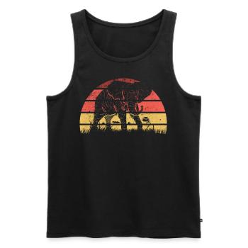 Eléphant d’Afrique - Débardeur bio Premium Homme - noir - Devant - AI Model Male 178 light (178cm)