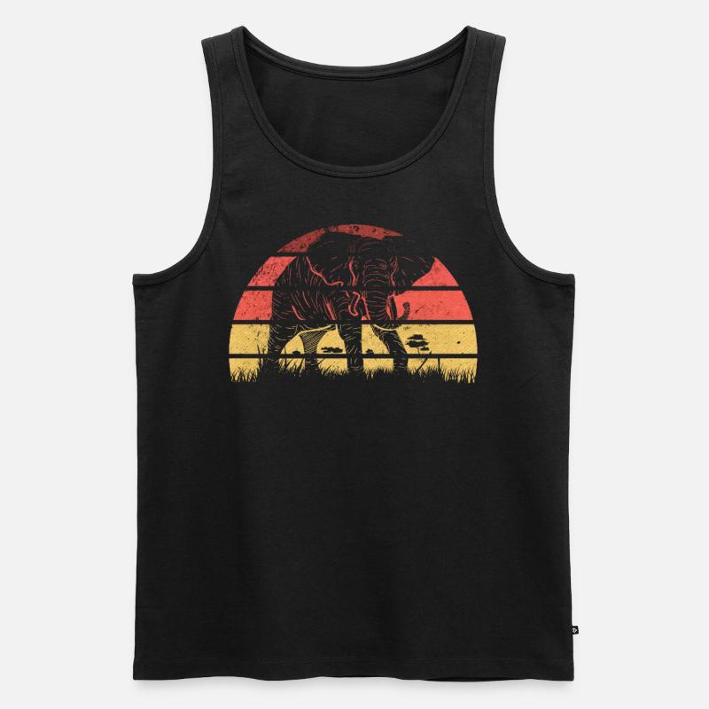 Elefant Afrika - Männer Premium Bio Tank Top - Schwarz