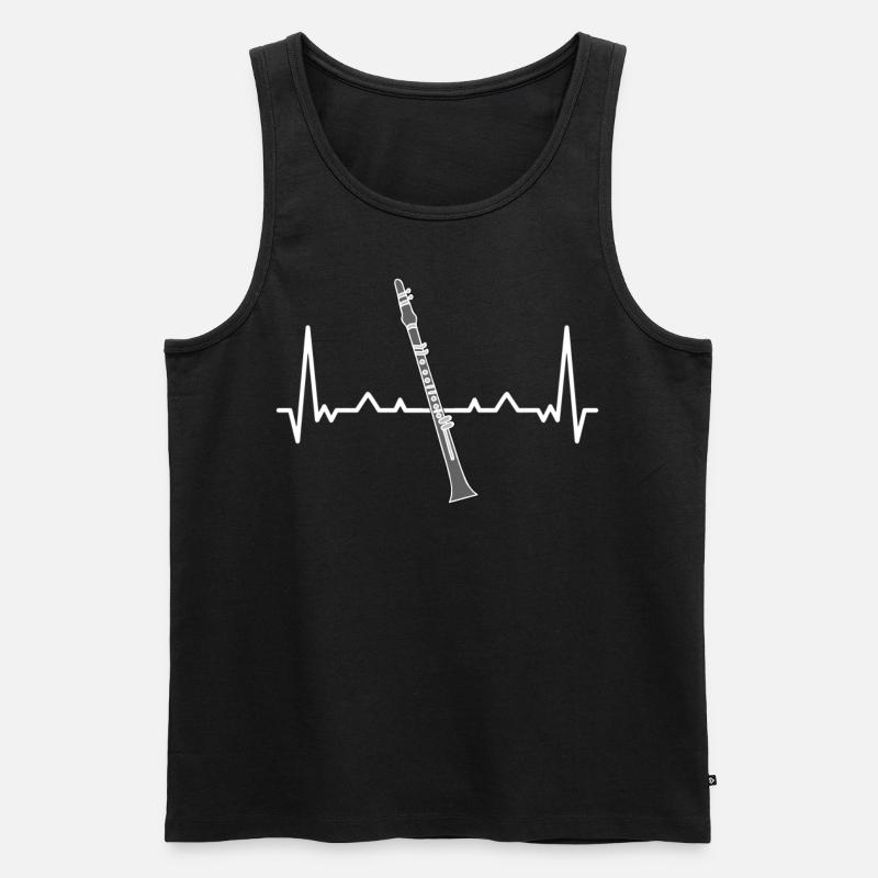 Klarinette Flöte - Männer Premium Bio Tank Top - Schwarz