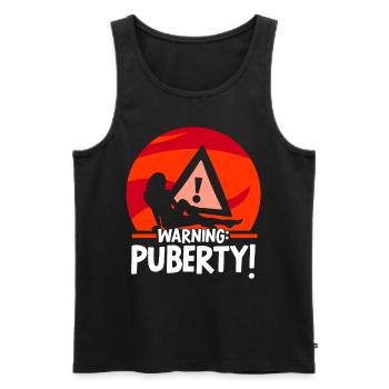Avertissement: Adolescent adulte sarcastique de puberté - Débardeur bio Premium Homme - noir - Devant - Michal (187cm)